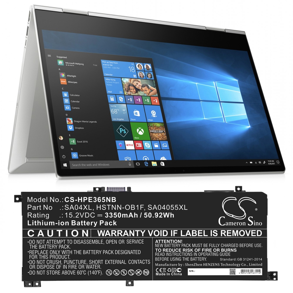 Kannettavan tietokoneen akku HP CS-HPE365NB