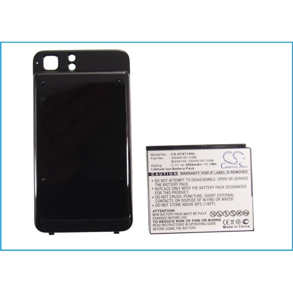 Cameron Sino CS-HTX710HL selkeästi luettava akkutarrra: 3,7V 3000mAh 11,1Wh Li-ion
