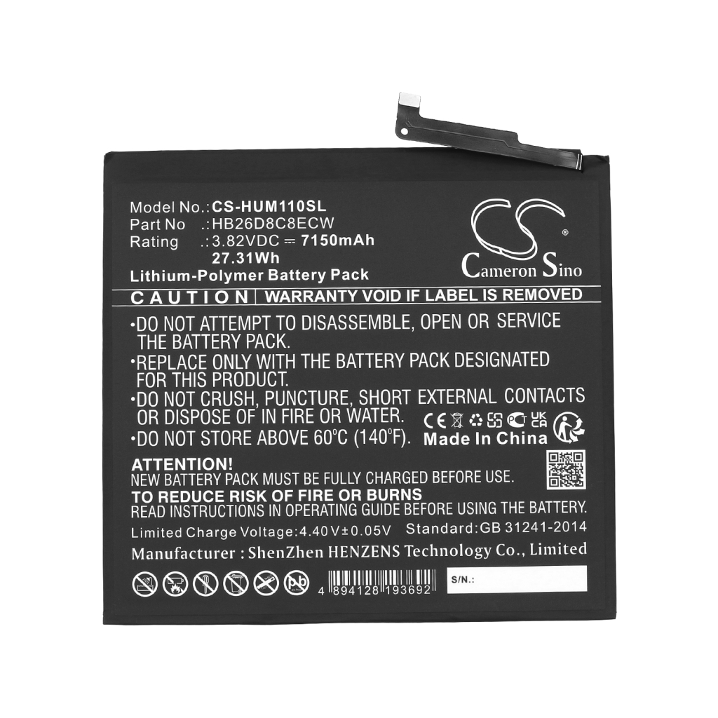 Akut Tabletin akku CS-HUM110SL