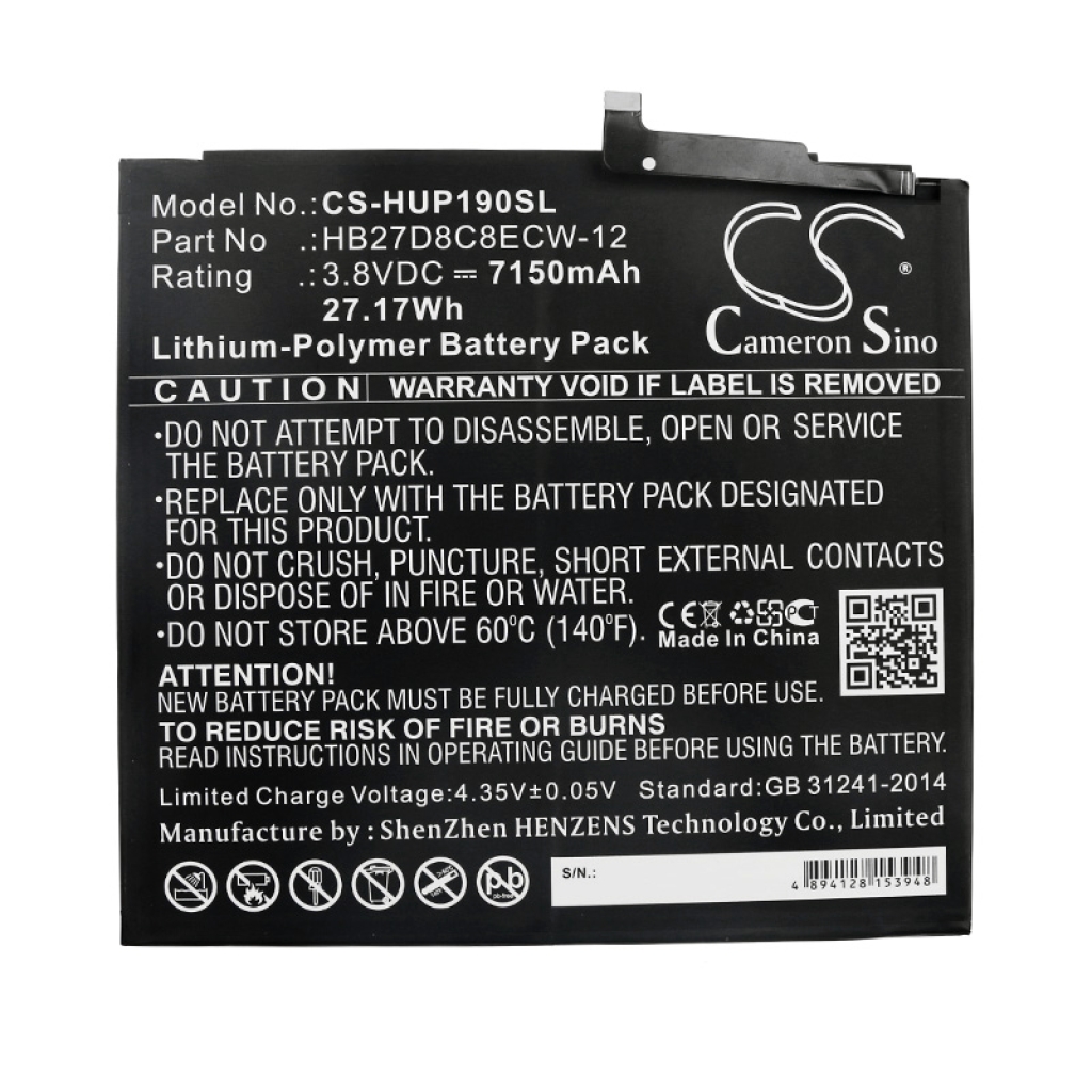 Akut Tabletin akku CS-HUP190SL