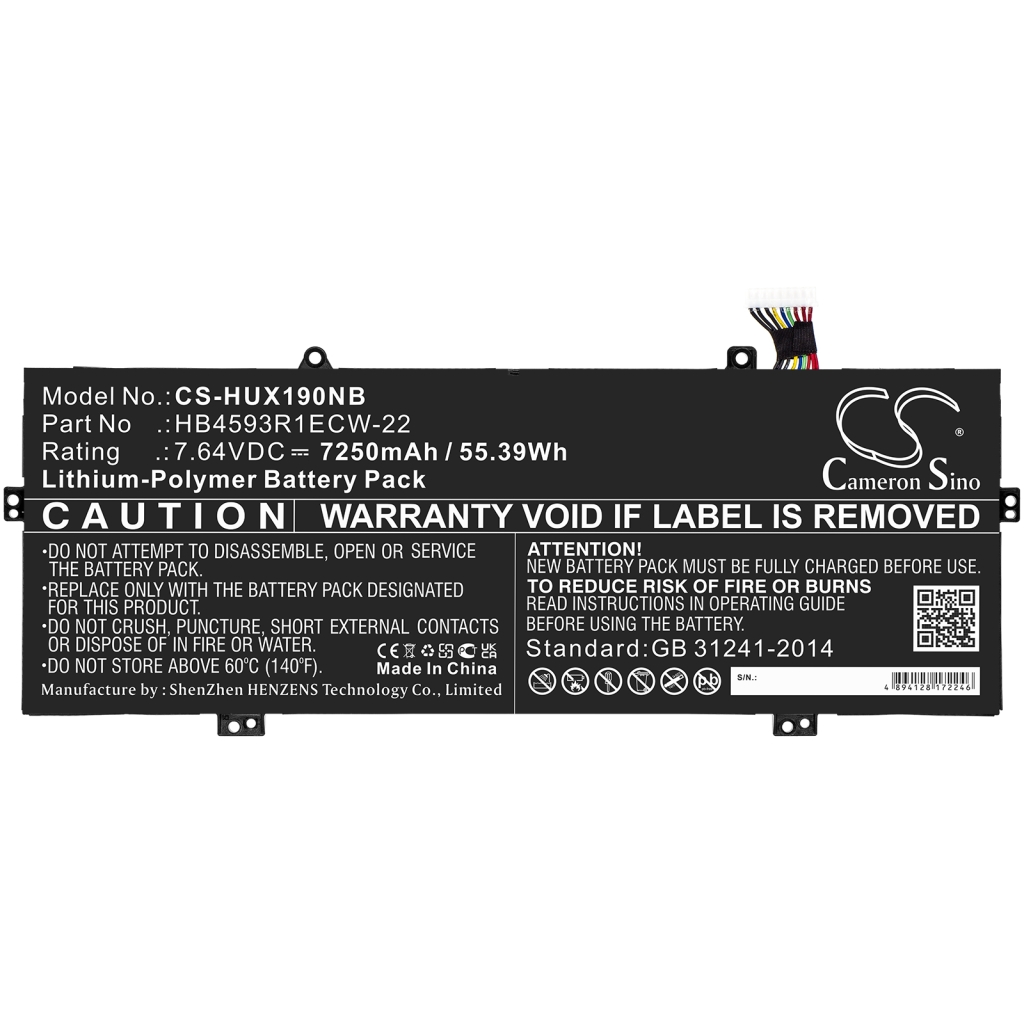 Yhteensopiva akun vaihto Huawei HB4593R1ECW-22