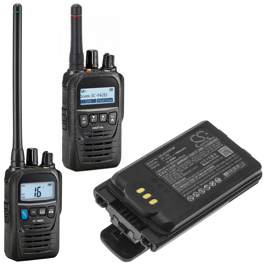 Yhteensopiva akun vaihto Icom BP-290