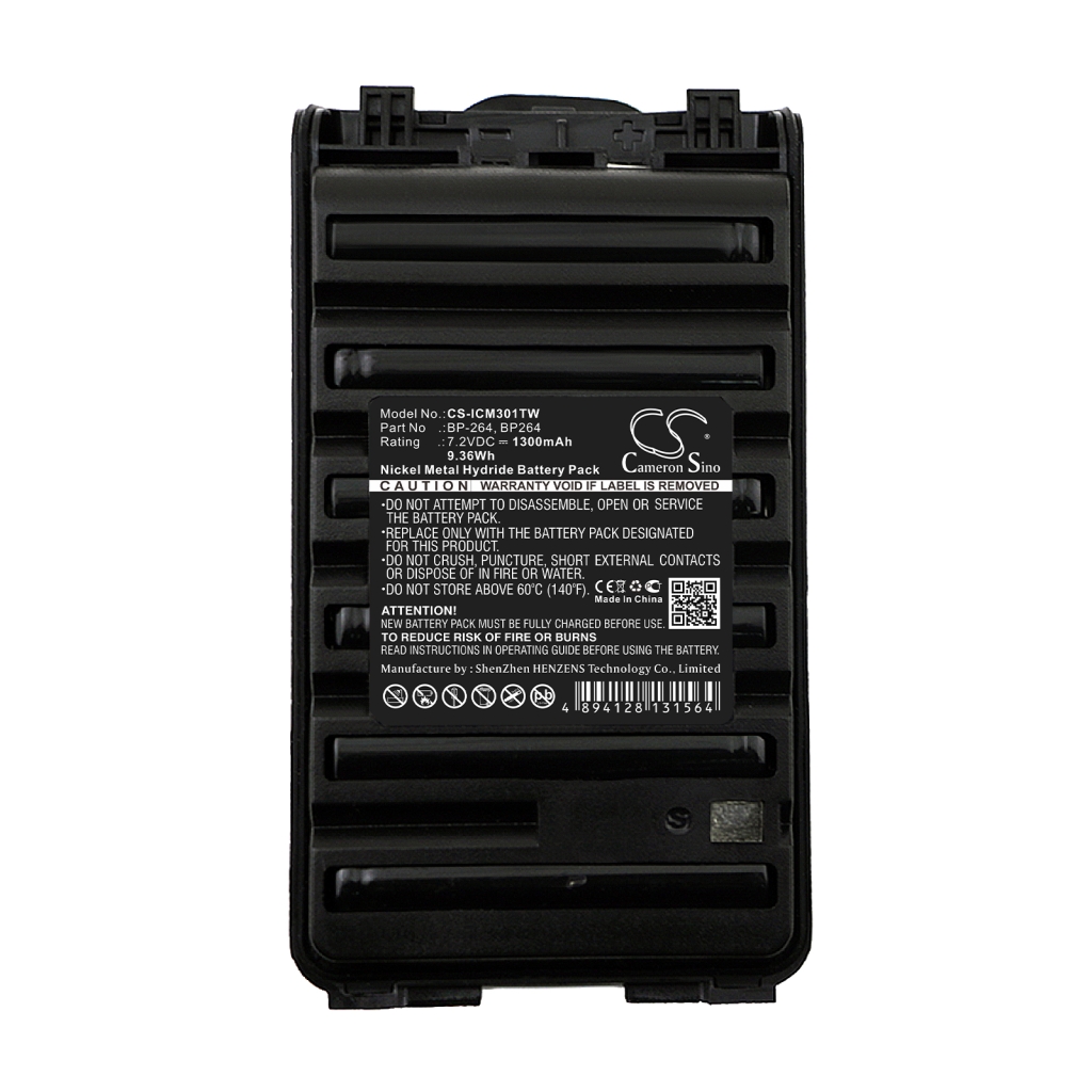 Yhteensopiva akun vaihto Icom BP-264,BP264