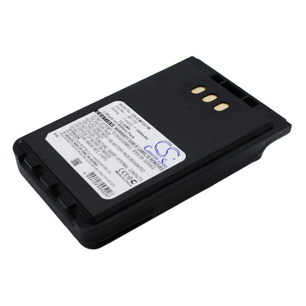 Yhteensopiva akun vaihto Icom BP-722