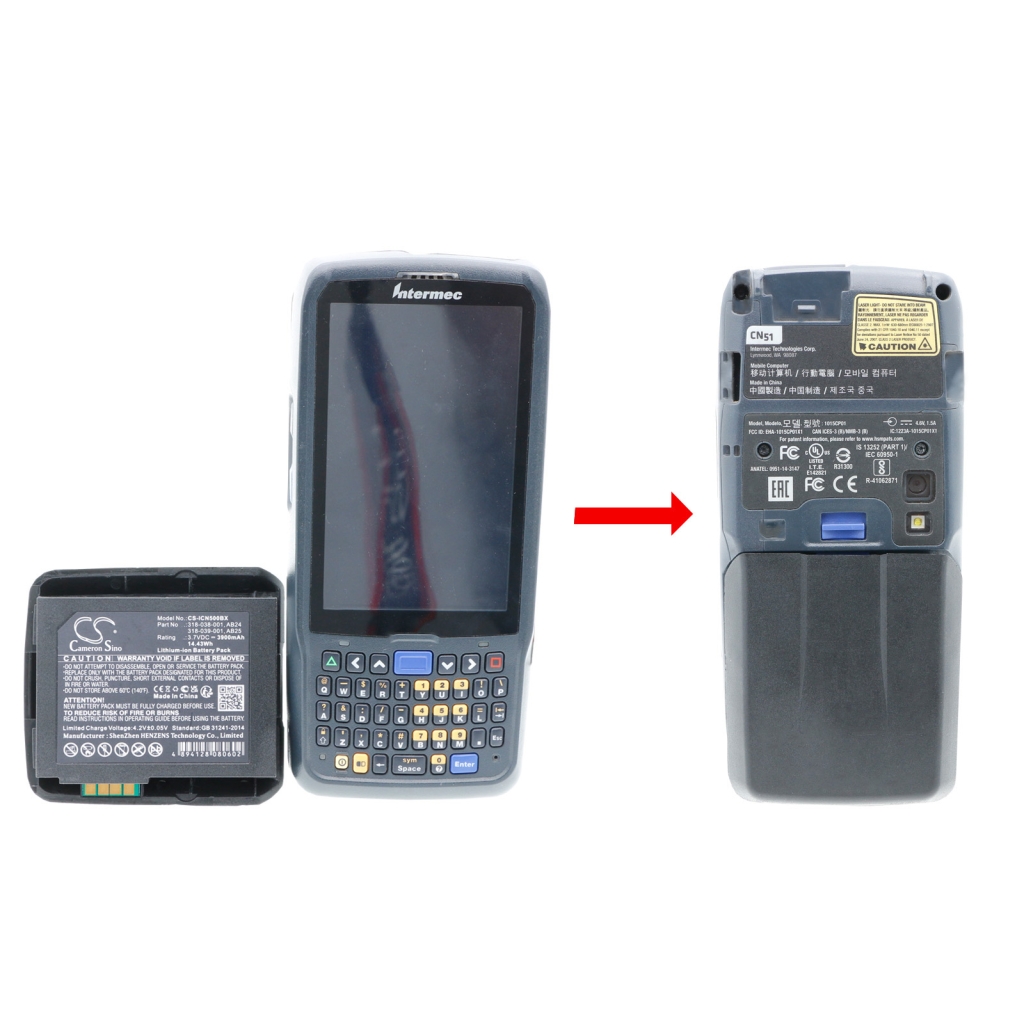 Viivakoodinlukijan akku Intermec CS-ICN500BL