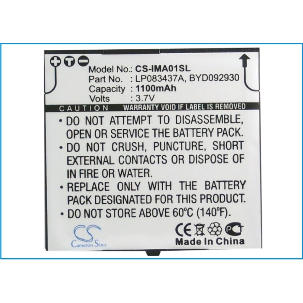 Yhteensopiva akun vaihto I-Mate BYD092930,LP083437A