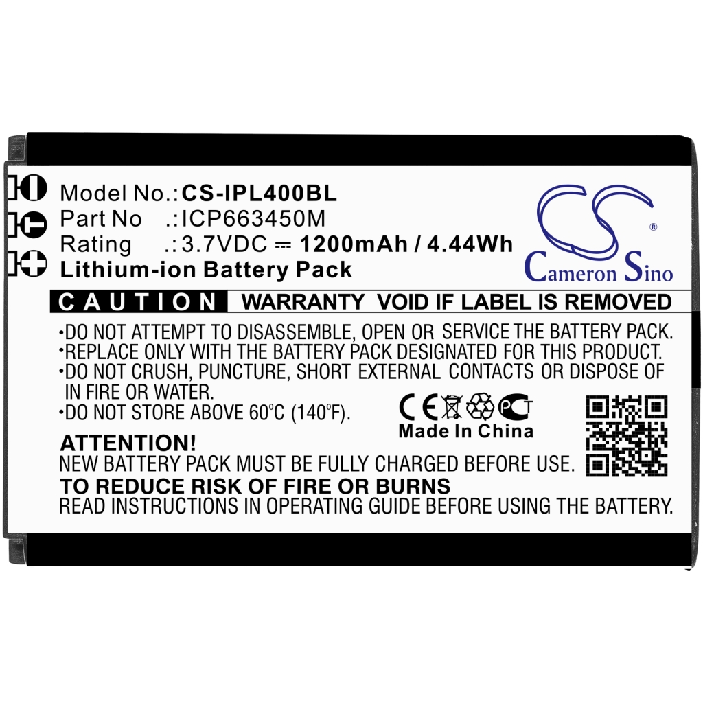 Yhteensopiva akun vaihto Infinite peripherals ICP663450M