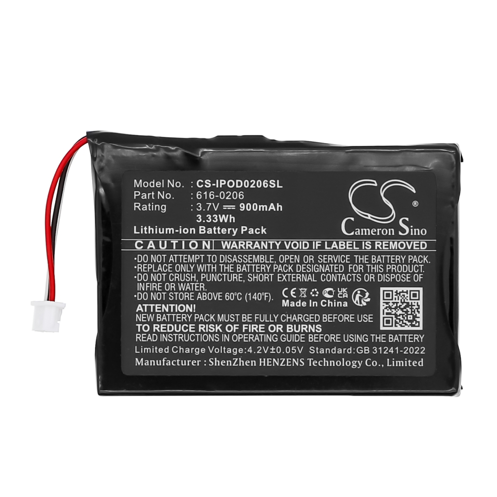 Akut MP3, MP4, PMP-akku CS-IPOD0206SL