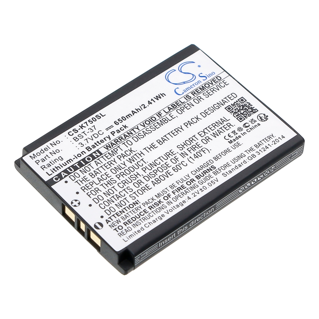 Yhteensopiva akun vaihto Sony Ericsson BST-37