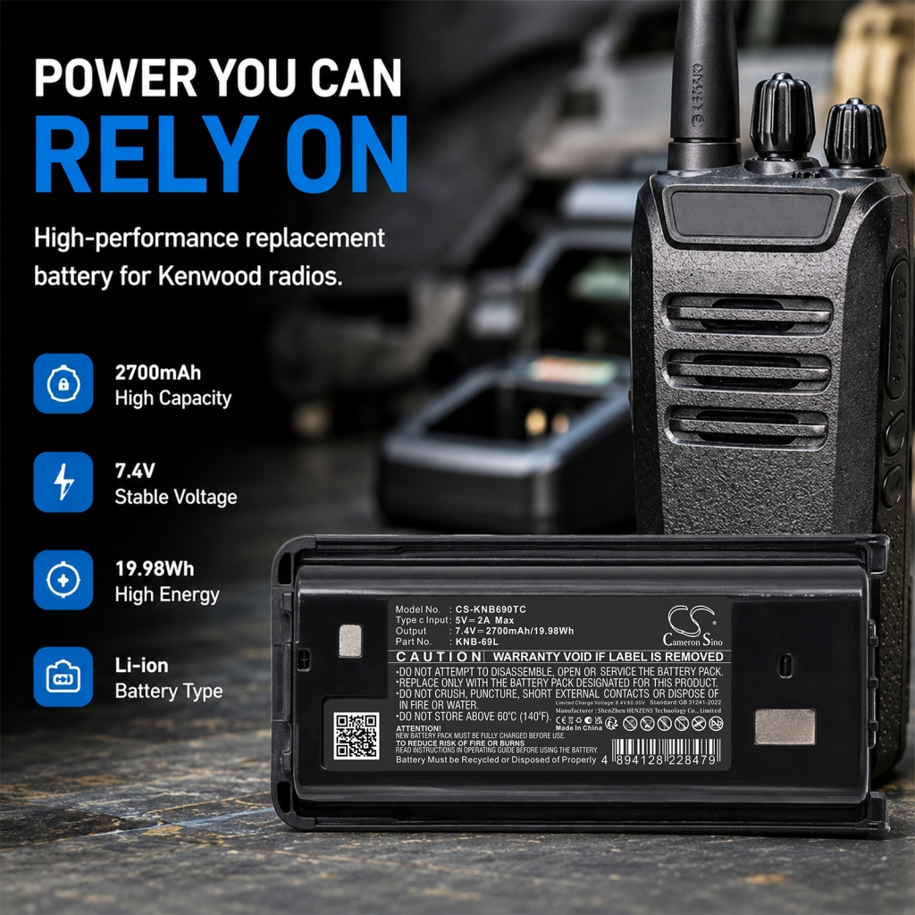 Akku yhteensopiva Kenwood CS-KNB690TC