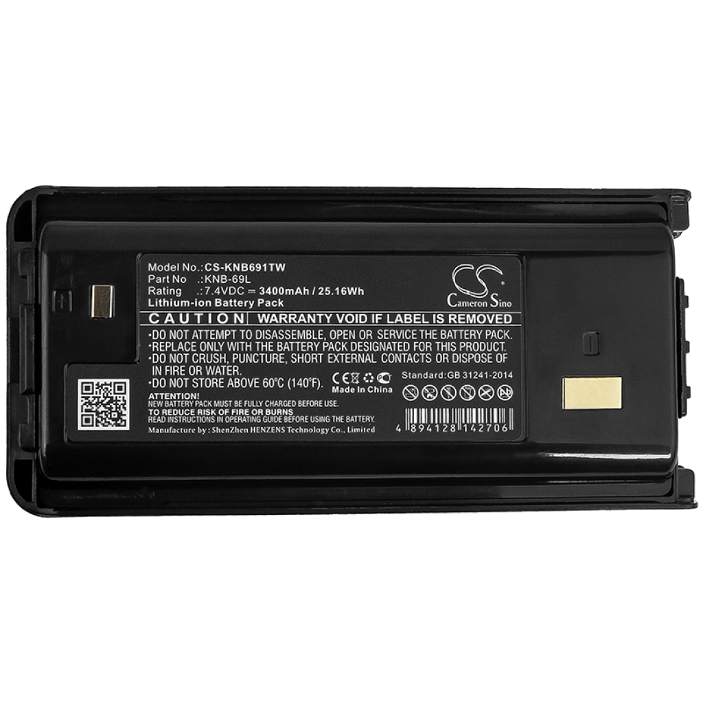 Yhteensopiva akun vaihto Kenwood KNB-69L
