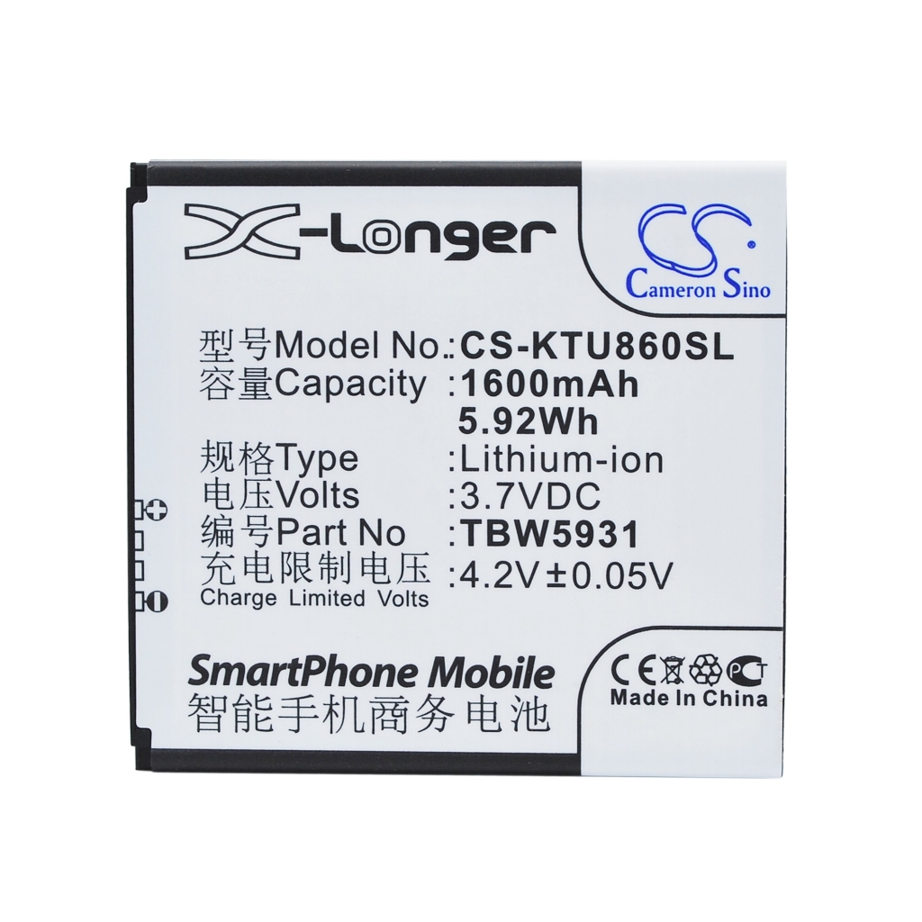 Yhteensopiva akun vaihto K-Touch TBW5931