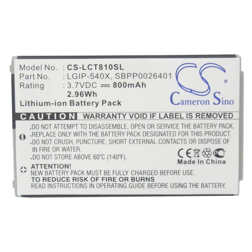 Yhteensopiva akun vaihto LG LGIP-540X,SBPP0026401