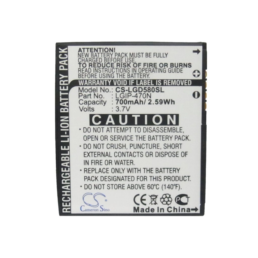 Yhteensopiva akun vaihto LG LGIP-470N,SBPL0098601
