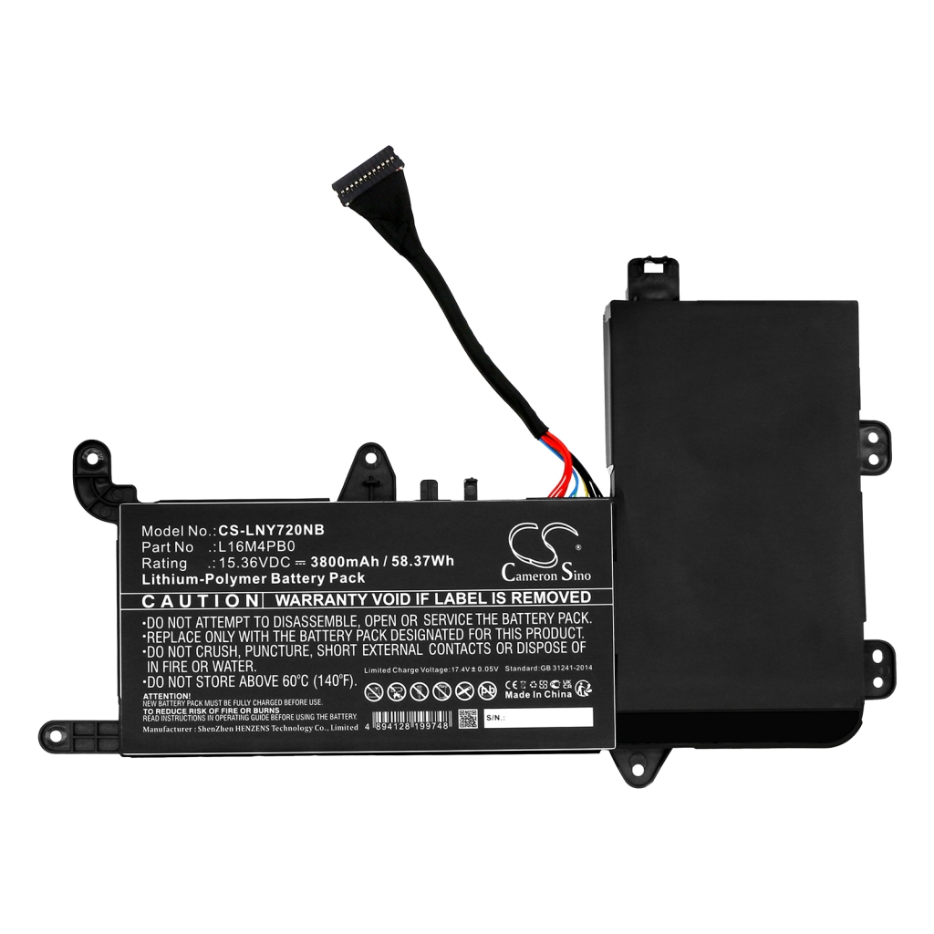 Yhteensopiva akun vaihto LENOVO 5B10M33724,L16M4PB0