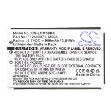 Yhteensopiva akun vaihto Logitech 190304-2004,F12440071,M50A