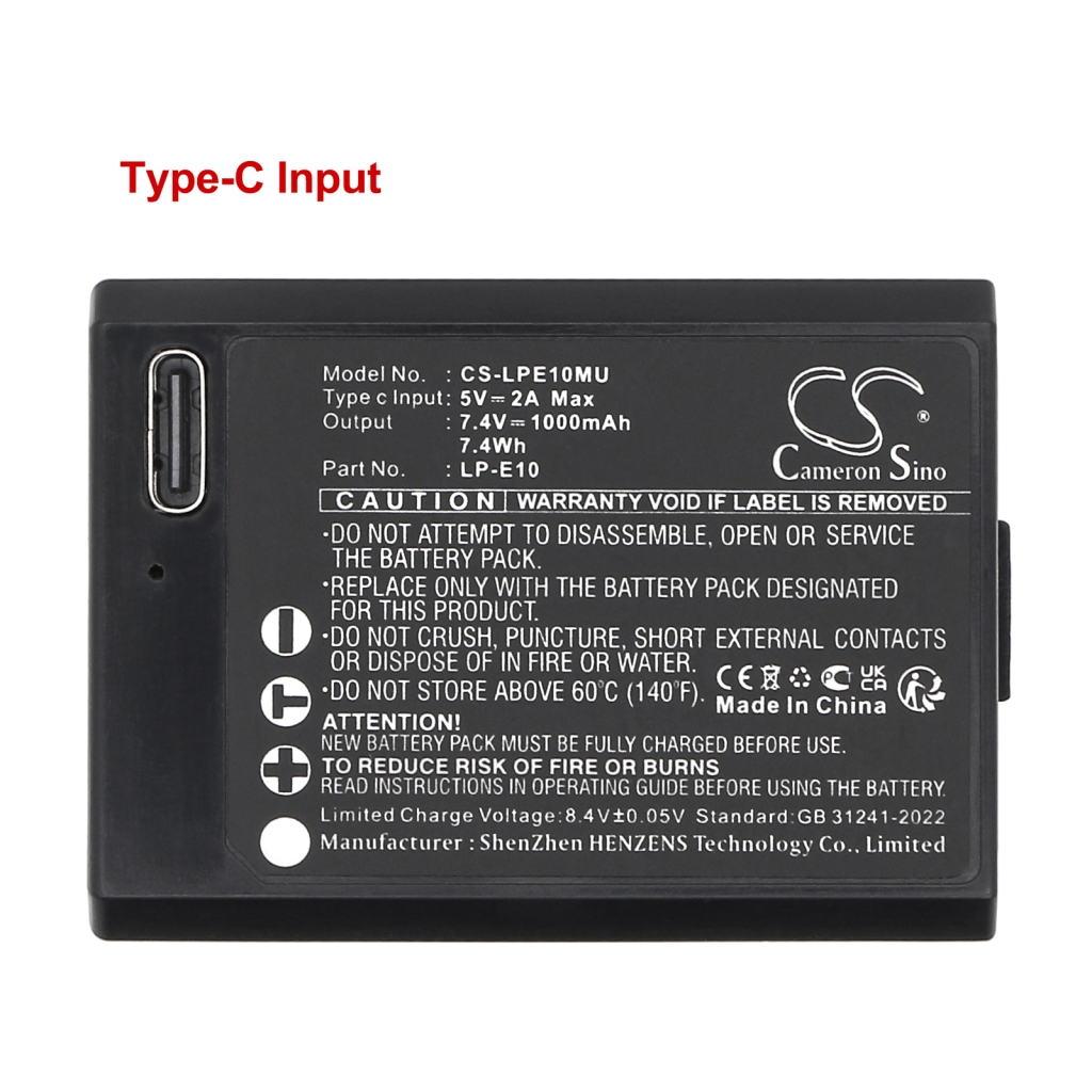 Yhteensopiva akun vaihto Canon LP-E10