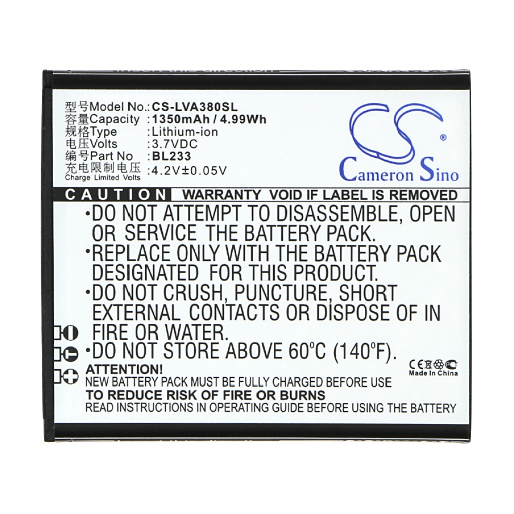 Yhteensopiva akun vaihto LENOVO BL233