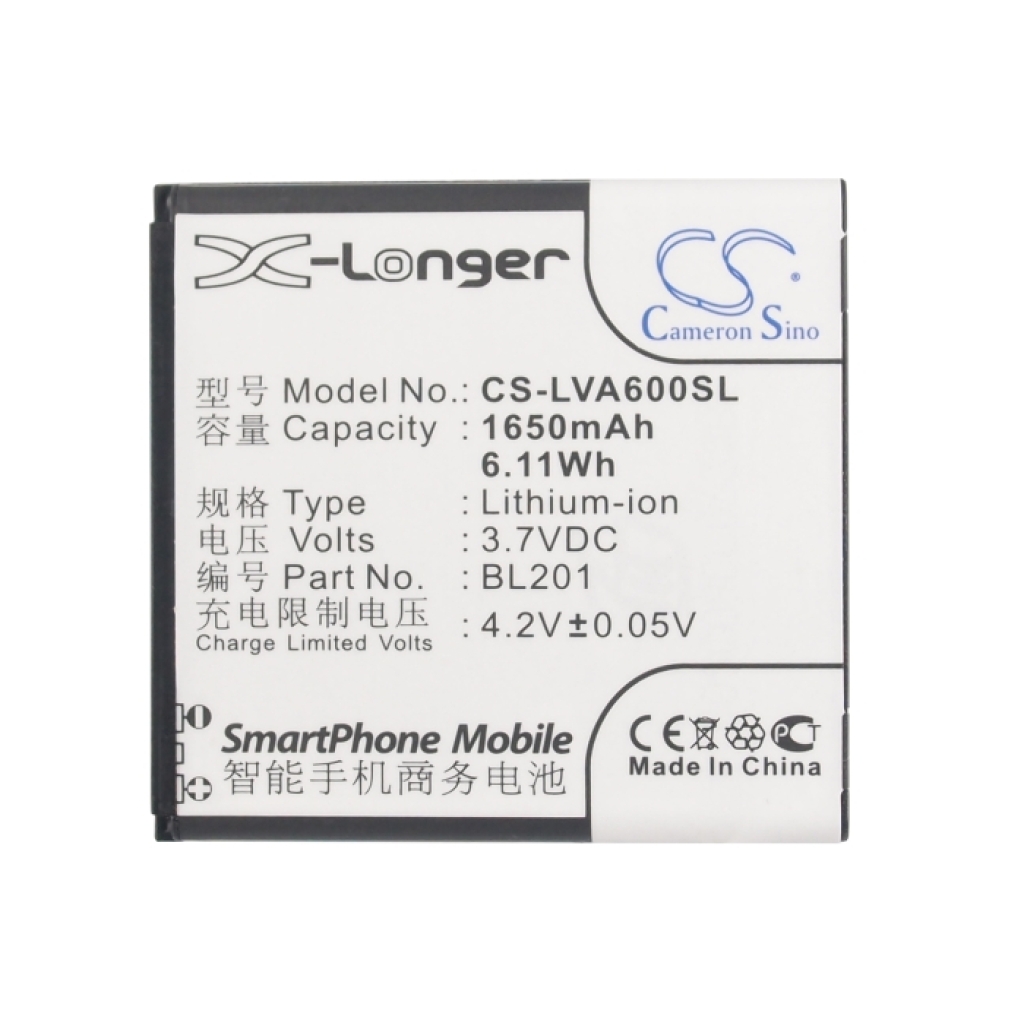 Yhteensopiva akun vaihto LENOVO BL201