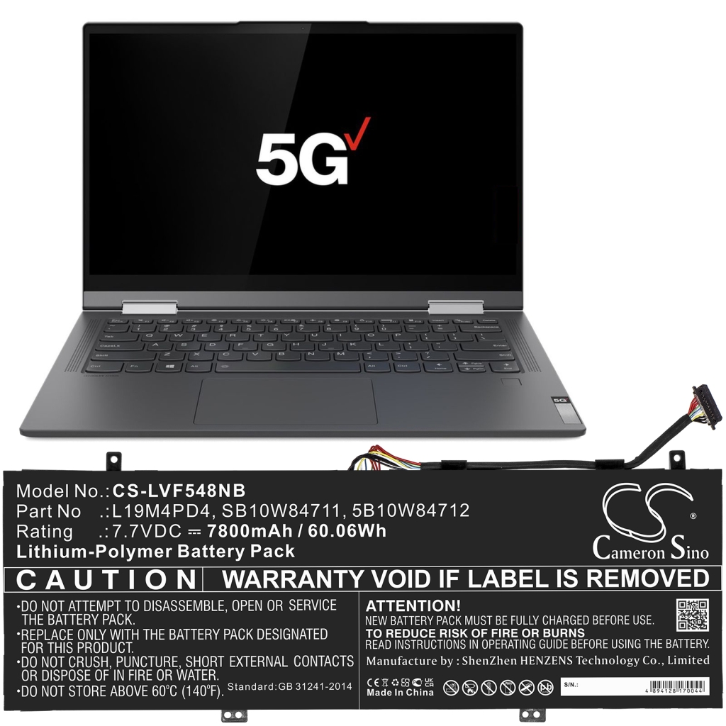 Yhteensopiva akun vaihto LENOVO 5B10W84712,L19M4PD4,SB10W84711