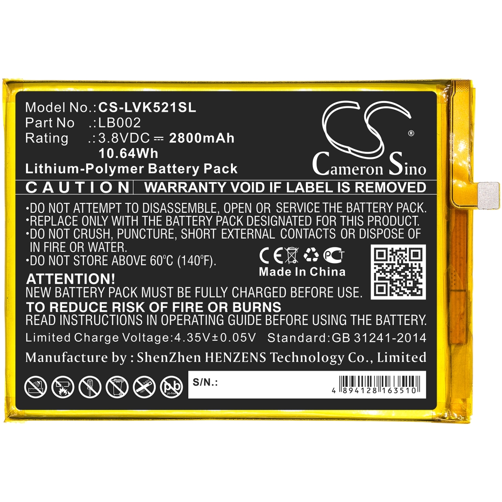 Yhteensopiva akun vaihto LENOVO LB002