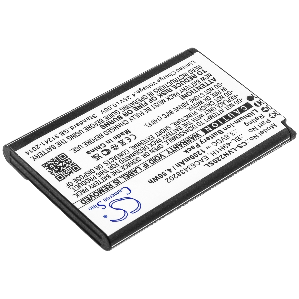Yhteensopiva akun vaihto LG BL-49H1H,EAC63438202
