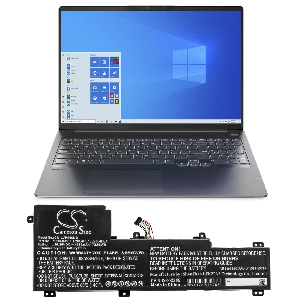 Yhteensopiva akun vaihto LENOVO L20C4PE1,L20L4PE1,L20M4PE1