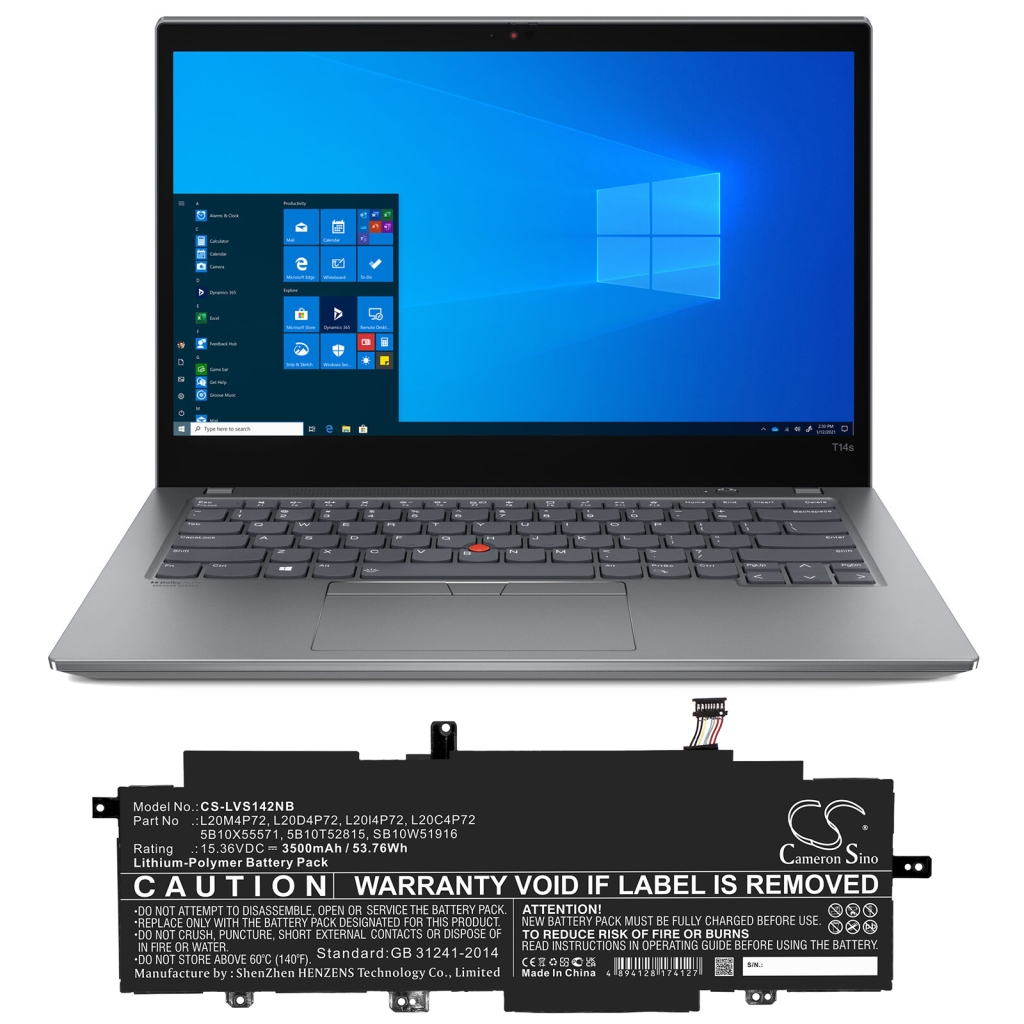 Kannettavan tietokoneen akku Lenovo CS-LVS142NB