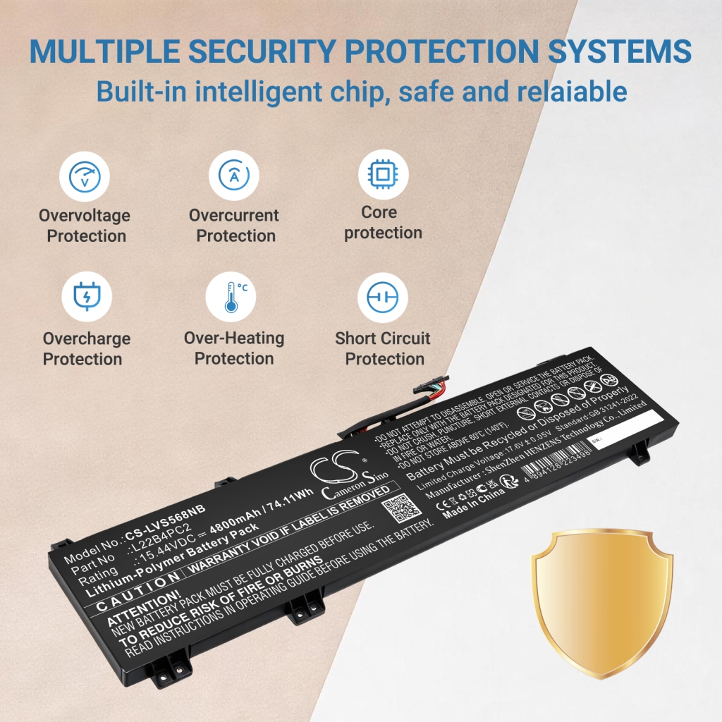 Akku yhteensopiva Lenovo CS-LVS568NB