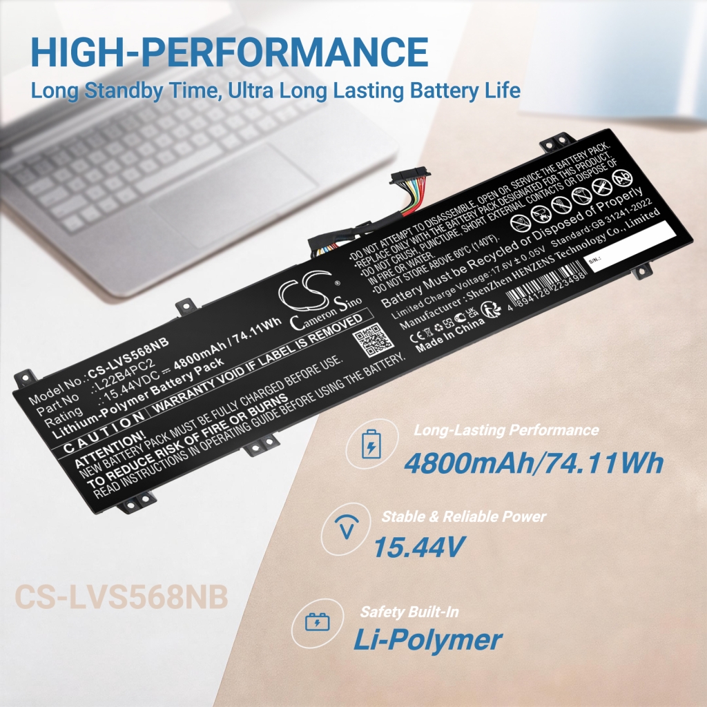 Akku yhteensopiva Lenovo CS-LVS568NB
