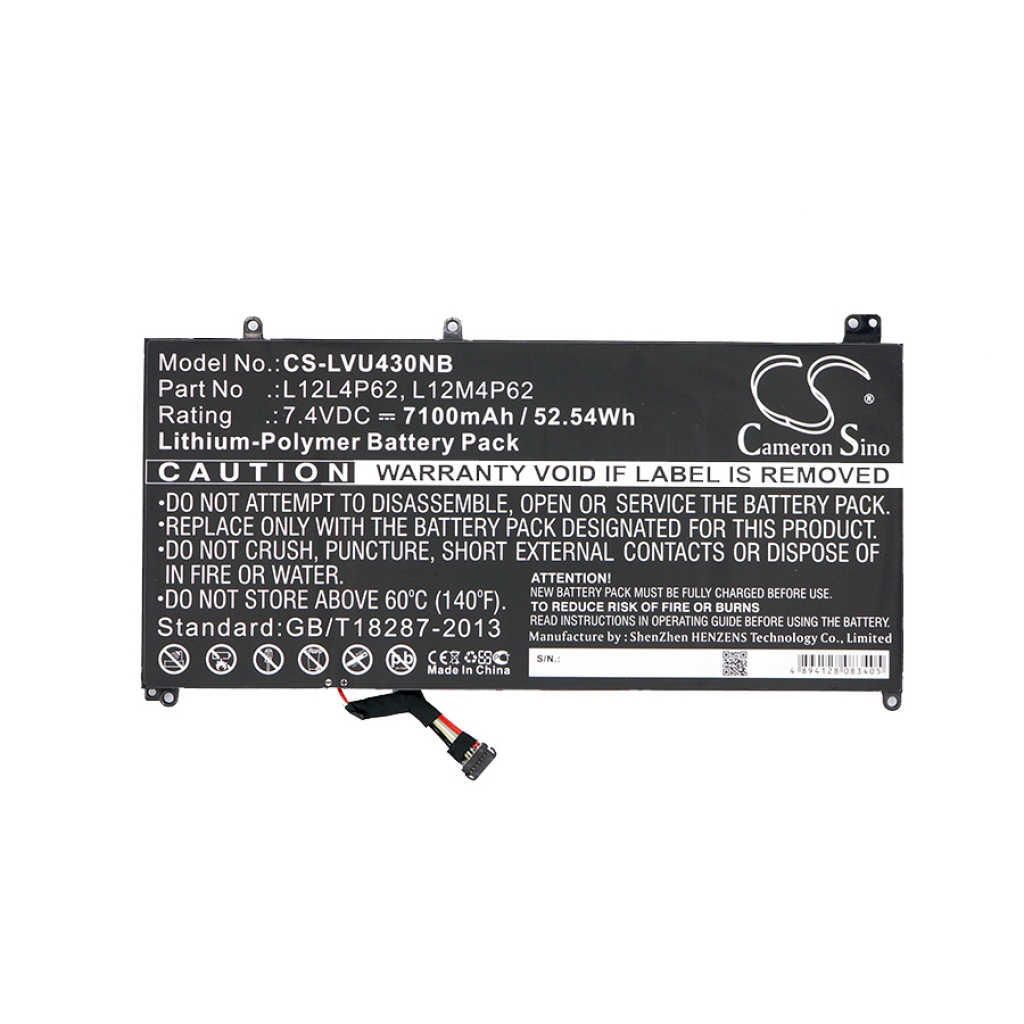 Yhteensopiva akun vaihto LENOVO L12L4P62,L12M4P62