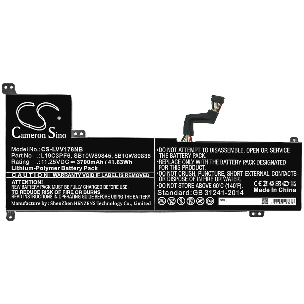Yhteensopiva akun vaihto LENOVO 5B10W89838,L19C3PF6,SB10W89845
