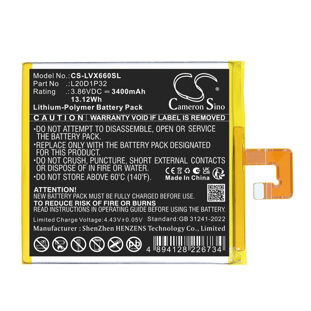Akku yhteensopiva Lenovo CS-LVX660SL