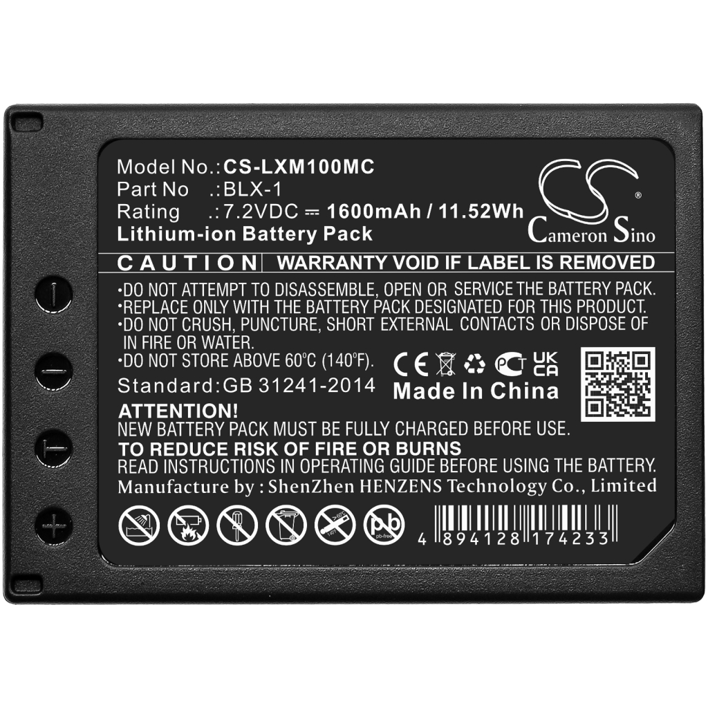 Akut Kameran akku CS-LXM100MC