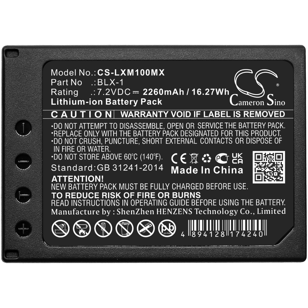 Akut Kameran akku CS-LXM100MX