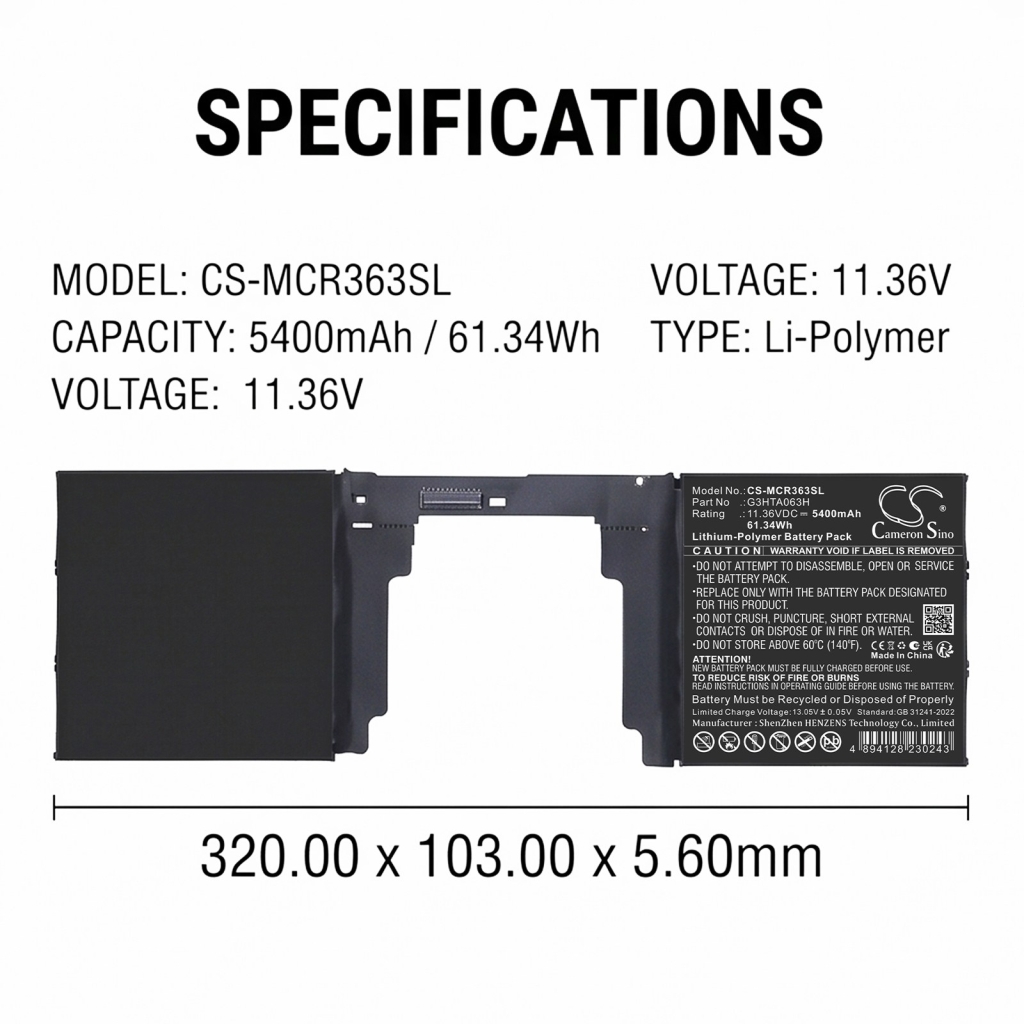 Battery compatible with Microsoft