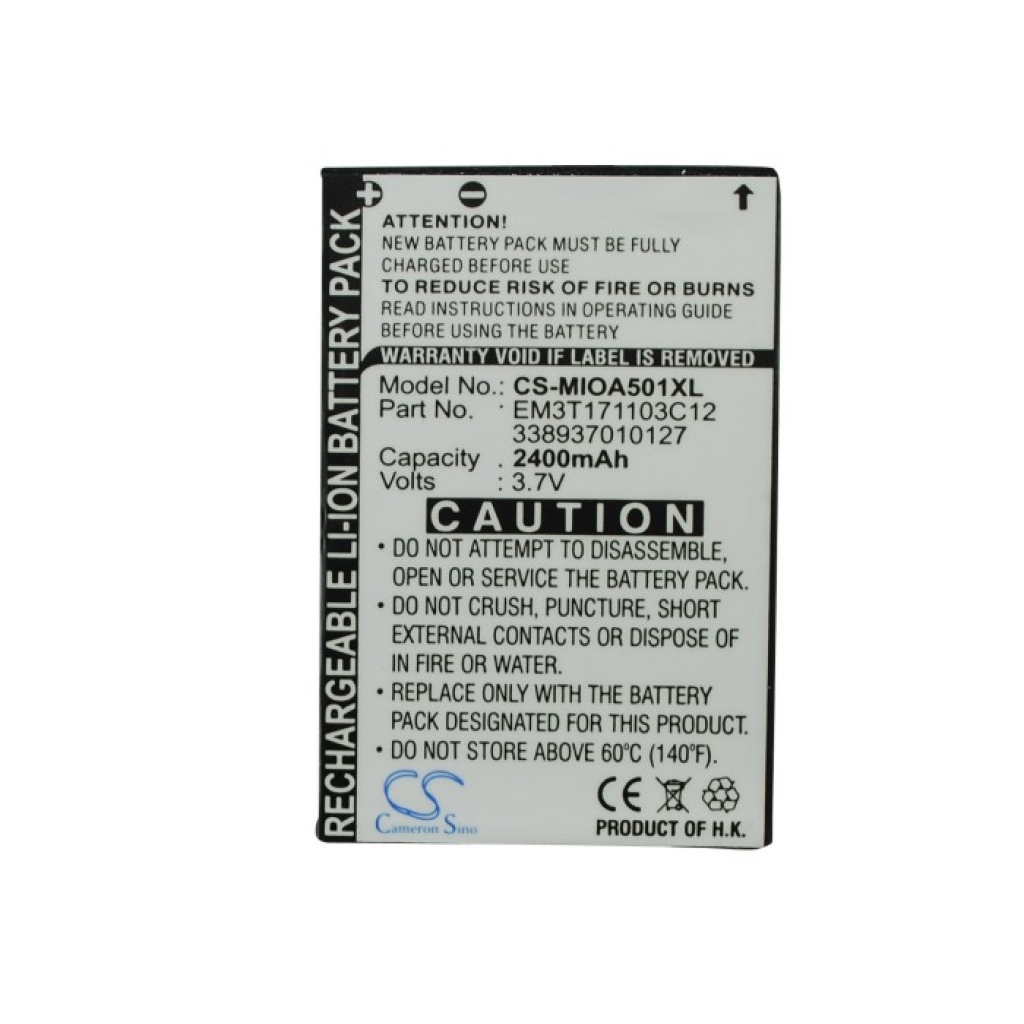 Akku yhteensopiva Mitac CS-MIOA501XL