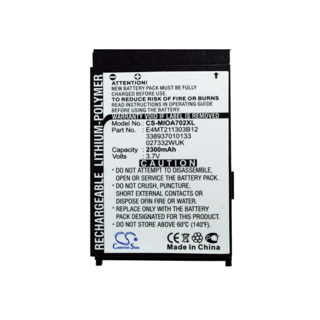 Akku yhteensopiva Mitac CS-MIOA702XL