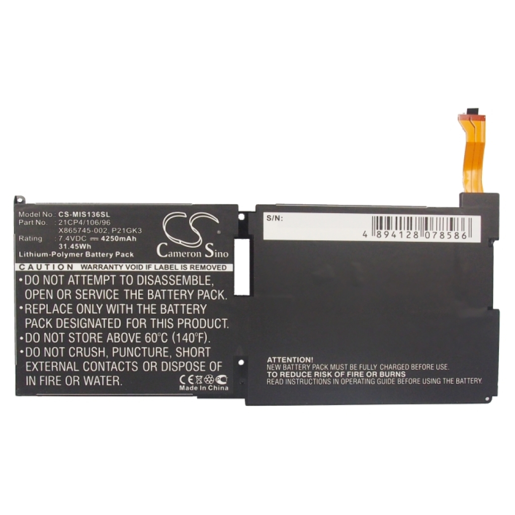Akut Tabletin akku CS-MIS136SL