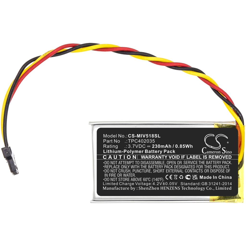 Yhteensopiva akun vaihto Mio TPC402035