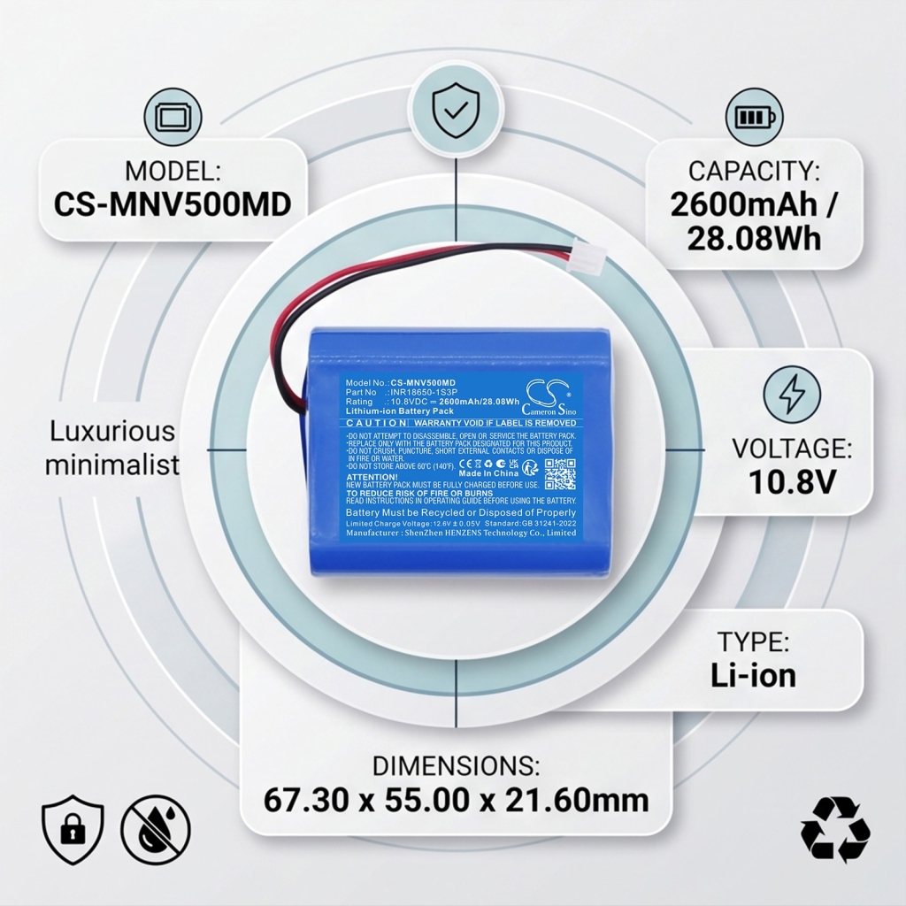 Akku yhteensopiva Medevo CS-MNV500MD