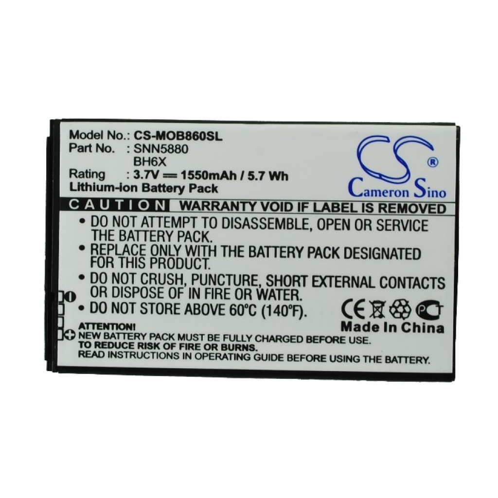 Yhteensopiva akun vaihto Motorola BH6X,SNN5880,SNN5880A