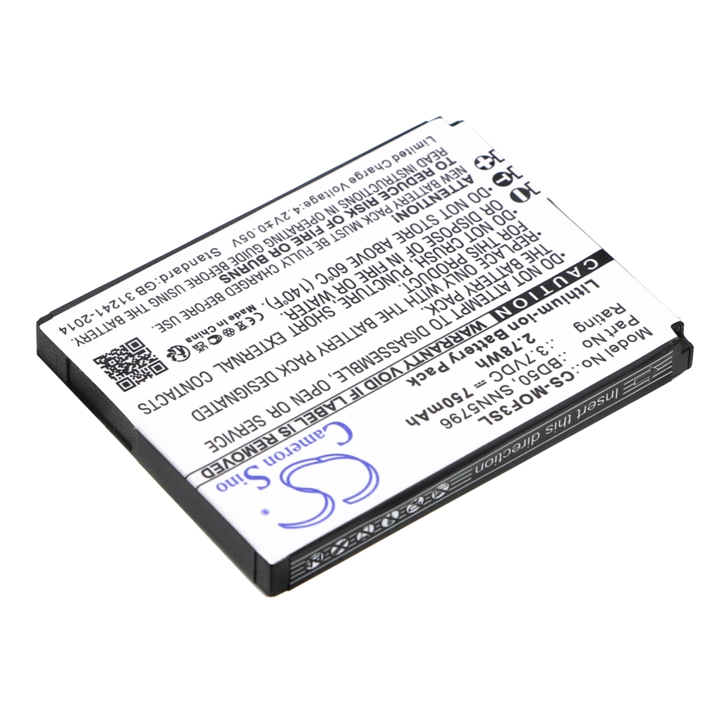 Yhteensopiva akun vaihto Motorola BD50,SNN5796,SNN5796A
