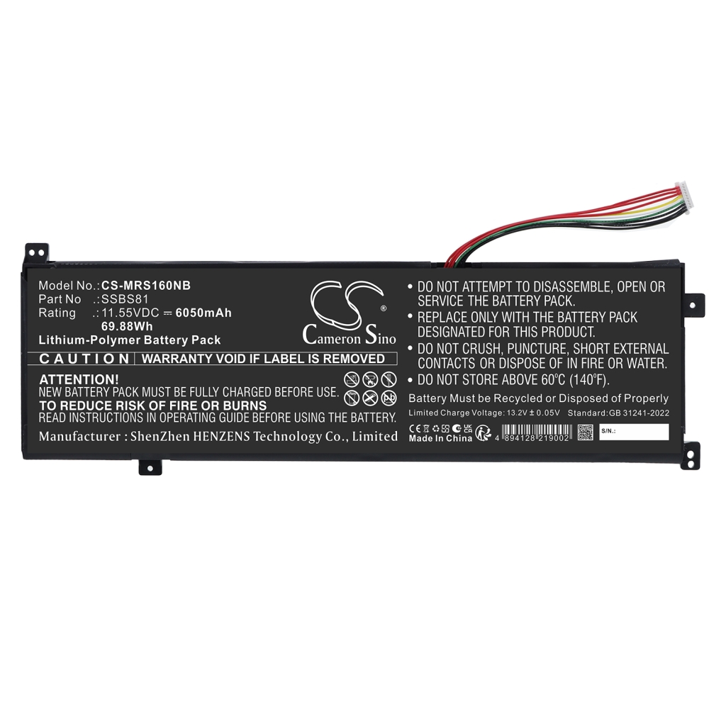 Akku yhteensopiva Mechrevo CS-MRS160NB