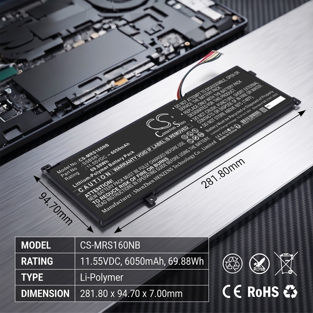 Akku yhteensopiva Mechrevo CS-MRS160NB