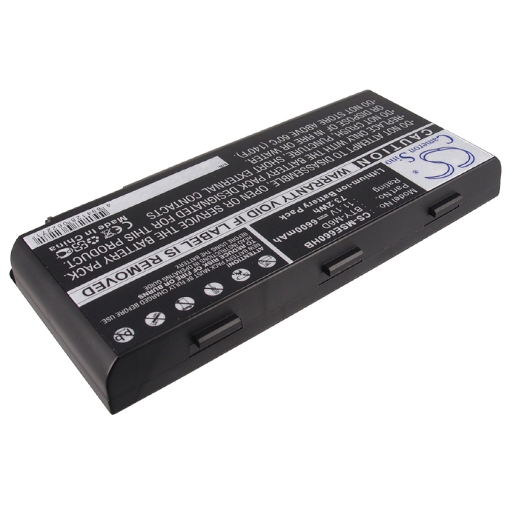 Yhteensopiva akun vaihto MSI BTY-M6D