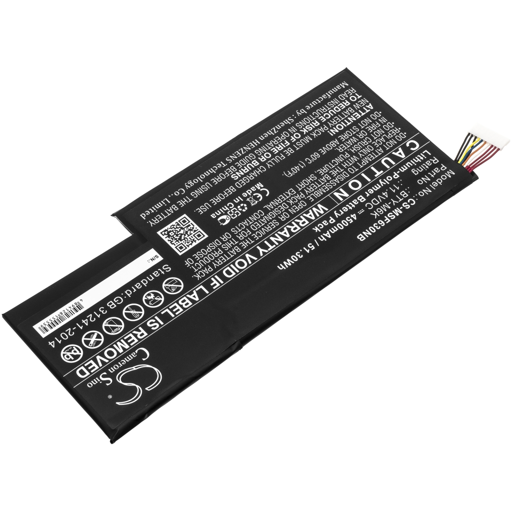 Yhteensopiva akun vaihto MSI BTY-M6K