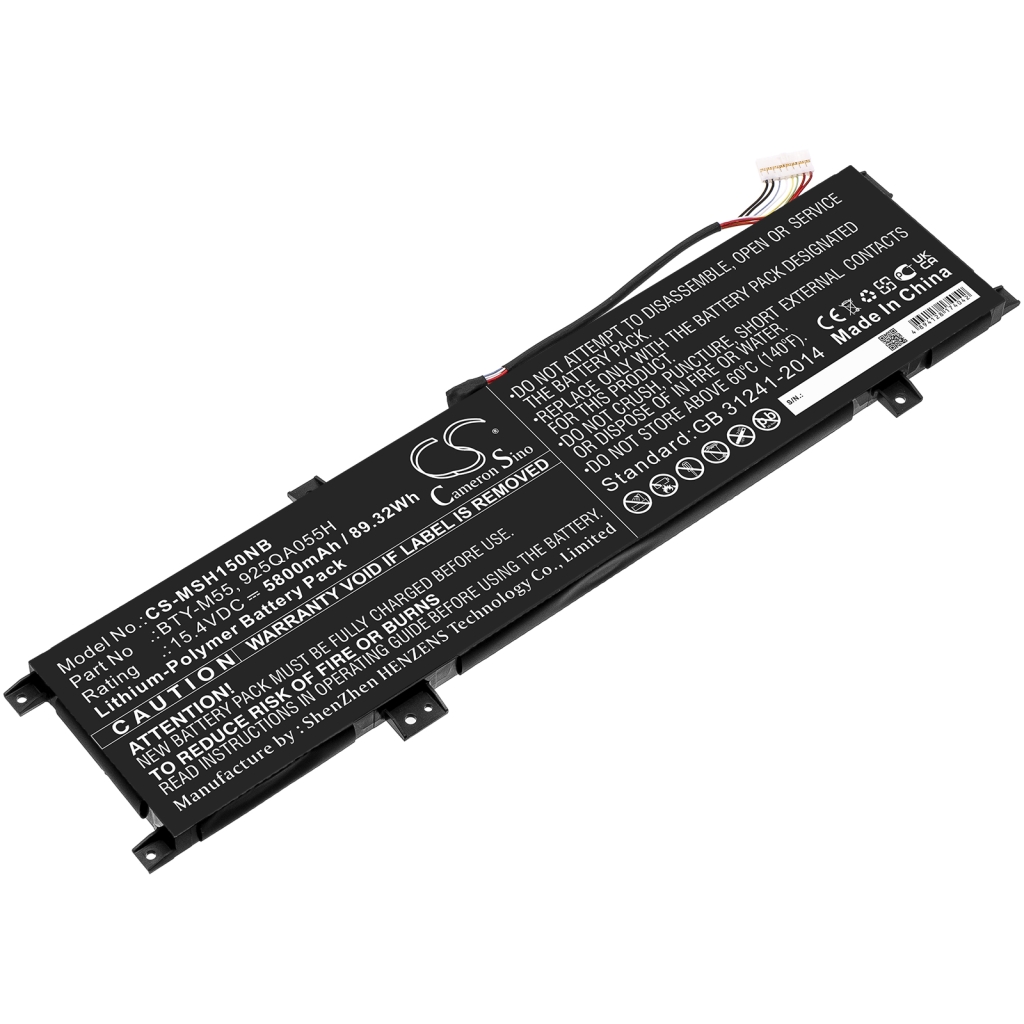 Yhteensopiva akun vaihto MSI 925QA055H,BTY-M55