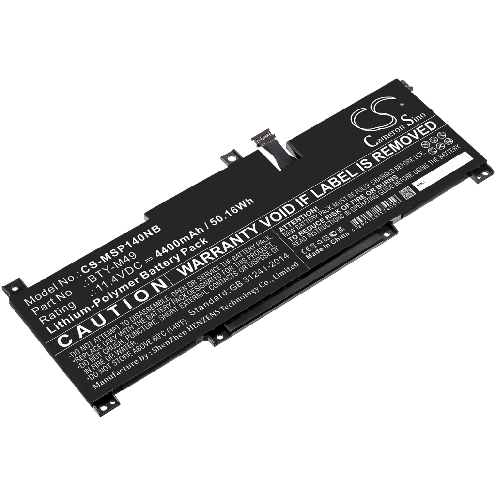 Yhteensopiva akun vaihto MSI BTY-M49