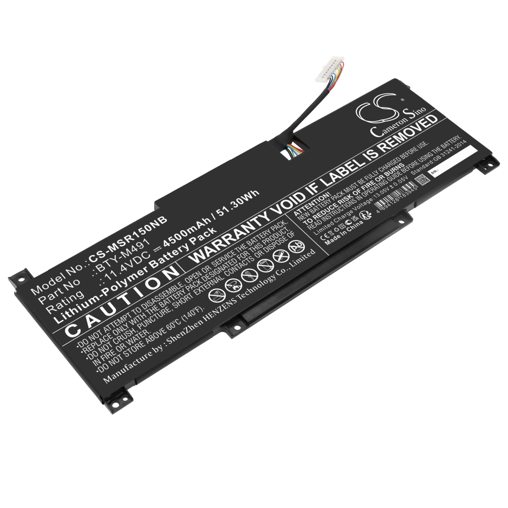 Yhteensopiva akun vaihto MSI BTY-M491